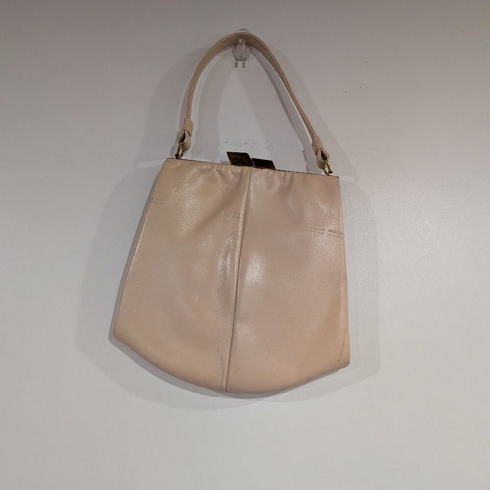 Koret Leather Shoulder Bag with Matching Coin Purse Cream VINTAGE